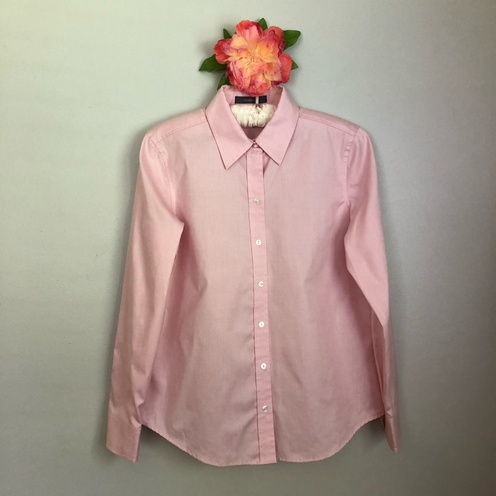 Liz Claiborne Shirt Button Down Pink Cotton Sz 2P